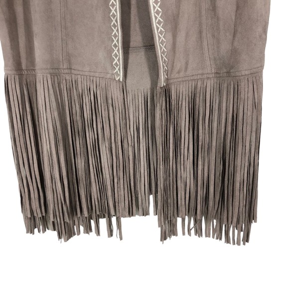 Solitaire Super Soft, Lightweight Faux Suede Fringe Vest, Boho, Western, Rodeo L - Picture 5 of 8